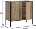Industrial Rustic Oak Effect 2 Door Small Sideboard