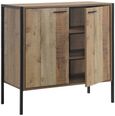 Industrial Rustic Oak Effect 2 Door Small Sideboard