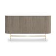 Isabella Grey Sideboard - Large 2 Door Curved Fluted - 145cm - White Marble Top