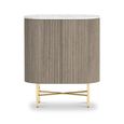 Isabella Grey Sideboard - Mini 2 Door Curved Fluted - 65cm - White Marble Top