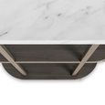 Isabella Grey Sideboard - Mini 2 Door Curved Fluted - 65cm - White Marble Top