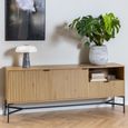 Jaipur Extra Large Sideboard - 2 Door - 180cm - Fluted - Wild Oak