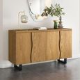 Jersey Sideboard - 4 Door Large - 130cm - Industrial Style - Oak