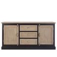 Kensington Townhouse Sideboard - 2 Door - Extra Large - Oak and Black - 180cm