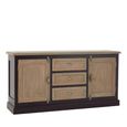 Kensington Townhouse Sideboard - 2 Door - Extra Large - Oak and Black - 180cm