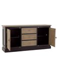 Kensington Townhouse Sideboard - 2 Door - Extra Large - Oak and Black - 180cm
