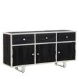 Kerala Sideboard - 3 Door - Medium - Black Pine Wood - 150cm