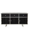 Kerala Sideboard - 3 Door - Medium - Black Pine Wood - 150cm