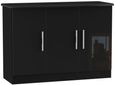 Knightsbridge Black Gloss Small Sideboard - 3 Doors