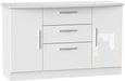 Knightsbridge Gloss White Medium Sideboard - 2 Doors