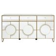 Knightsbridge Sideboard - 3 Door - Medium - Mirrored with Gold Trim - 158cm