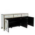 Knightsbridge Sideboard - 3 Door - Medium - Mirrored with Gold Trim - 158cm