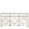Knightsbridge Sideboard - 3 Door - Medium - Mirrored with Gold Trim - 158cm