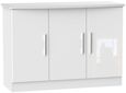 Knightsbridge White Gloss Small Sideboard - 3 Doors