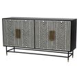 Delaney Sideboard - Black and White Bone Inlay - 4 Door - Medium - 150cm