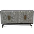 Delaney Sideboard - Black and White Bone Inlay - 4 Door - Medium - 150cm