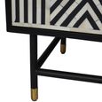Delaney Sideboard - Black and White Bone Inlay - 4 Door - Medium - 150cm