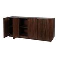 Monterey Sideboard - Dark Wood - 4 Door - Fluted - Large - 175cm