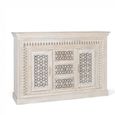 Lomax Sideboard - White Carved Mango Wood - 2 Door - Medium - 150cm