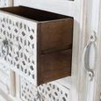 Lomax Sideboard - White Carved Mango Wood - 2 Door - Medium - 150cm