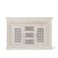 Lomax Sideboard - White Carved Mango Wood - 2 Door - Medium - 150cm