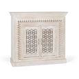 Lomax Sideboard - White Carved Mango Wood - 2 Door - Small - 110cm