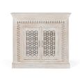 Lomax Sideboard - White Carved Mango Wood - 2 Door - Small - 110cm