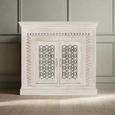 Lomax Sideboard - White Carved Mango Wood - 2 Door - Small - 110cm