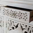 Lomax Sideboard - White Carved Mango Wood - 4 Door - Extra Large - 180cm