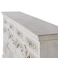 Lomax Sideboard - White Carved Mango Wood - 4 Door - Extra Large - 180cm