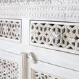 Lomax Sideboard - White Carved Mango Wood - 4 Door - Extra Large - 190cm