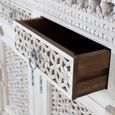 Lomax Sideboard - White Carved Mango Wood - 4 Door - Extra Large - 190cm
