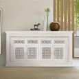 Lomax Sideboard - White Carved Mango Wood - 4 Door - Extra Large - 190cm