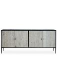 Luxor Sideboard - 4 Door - Extra Large - Black and Grey Pine Wood - 200cm