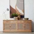 Lyon Sideboard - Extra Large - 4 Door - Louvered Oak - 200cm