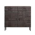 Macedonia Sideboard - Carved Dark Mango Wood - 2 Door - Small - 100cm