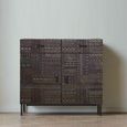 Macedonia Sideboard - Carved Dark Mango Wood - 2 Door - Small - 100cm