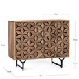 Marlee Sideboard - Mango Wood - Geometric - 2 Door - Small - 90cm