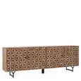 Marlee Sideboard - Mango Wood - Geometric - 4 Door - 220cm - Extra Large