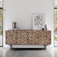 Marlee Sideboard - Mango Wood - Geometric - 4 Door - Large - 177cm