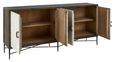 Milan Sideboard - Grey Starburst - Elm Wood - 4 Door - Extra Large - 200cm