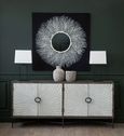 Milan Sideboard - Grey Starburst - Elm Wood - 4 Door - Extra Large - 200cm