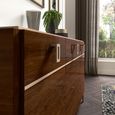 Modern Eva Medium Buffet Sideboard - 3 Doors - Walnut with Gold Trim