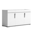 Modern Mara Medium Buffet Sideboard - 140cm - 3 Doors with Metal Handle - White