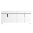 Modern Mara Large Buffet Sideboard - 195cm - 4 Doors with Metal Handle - White