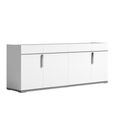 Modern Mara Large Buffet Sideboard - 195cm - 4 Doors with Metal Handle - White