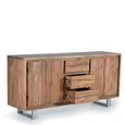 Monza Natural Acacia Wood - 4 Door Large Sideboard - 172cm