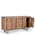 Monza Natural Acacia Wood - 4 Door Large Sideboard - 172cm
