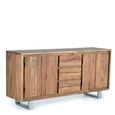 Monza Natural Acacia Wood - 4 Door Large Sideboard - 172cm