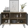 Manhattan Grey Medium Sideboard with Hairpin Legs - 3 Doors